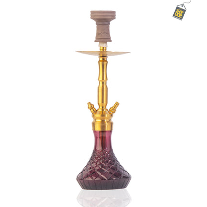 COCOYAYA Pedro Hookah - Golden Stem / Light Purple Base