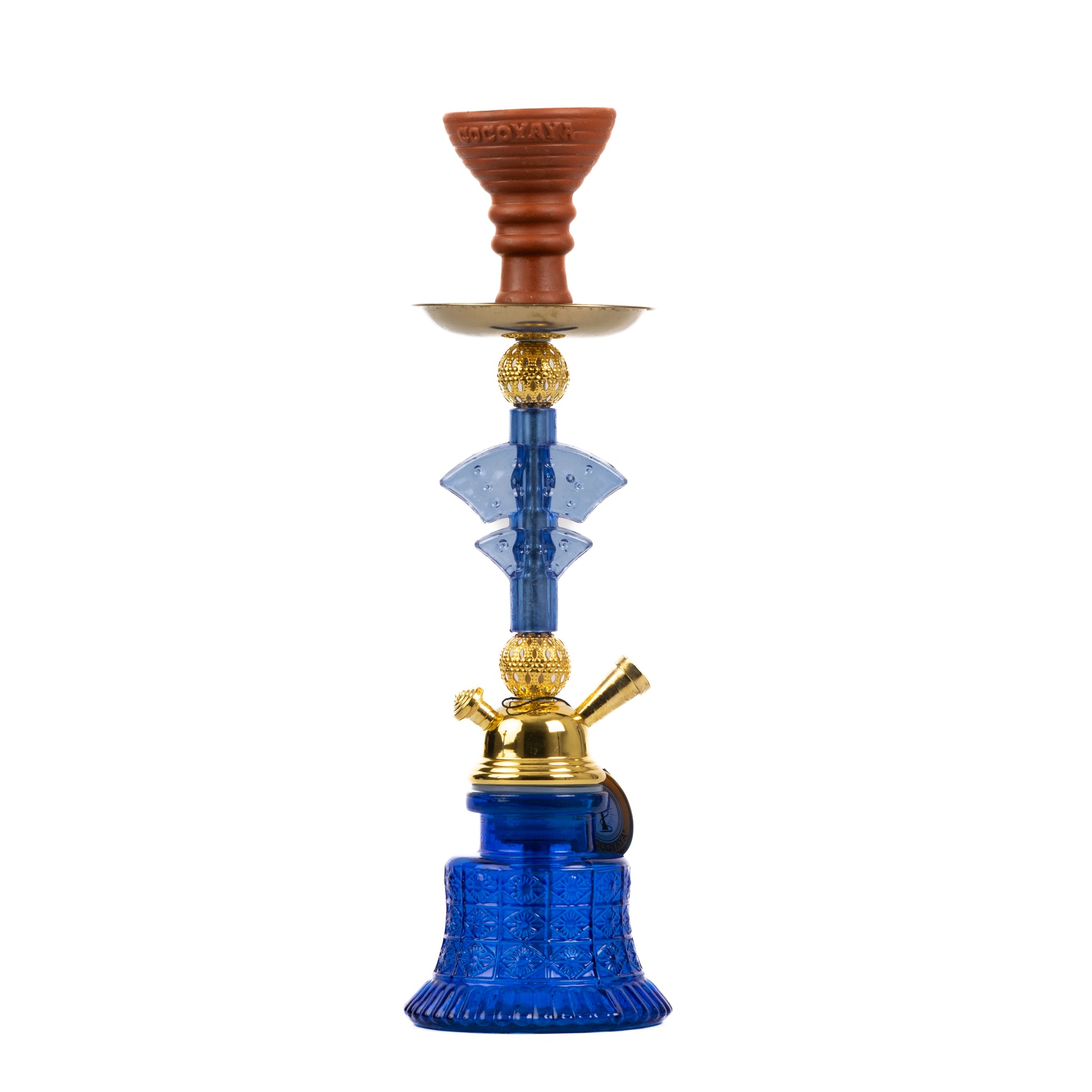 Blue 2 Hose Hookah Set Accessories Mini Pumpkin Glass Base Hookah