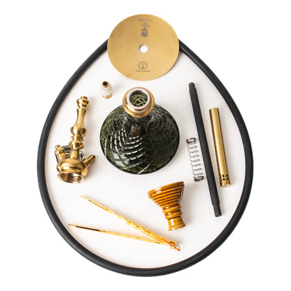 COCOYAYA Simba Hookah - Dark Green Base/Golden Stem