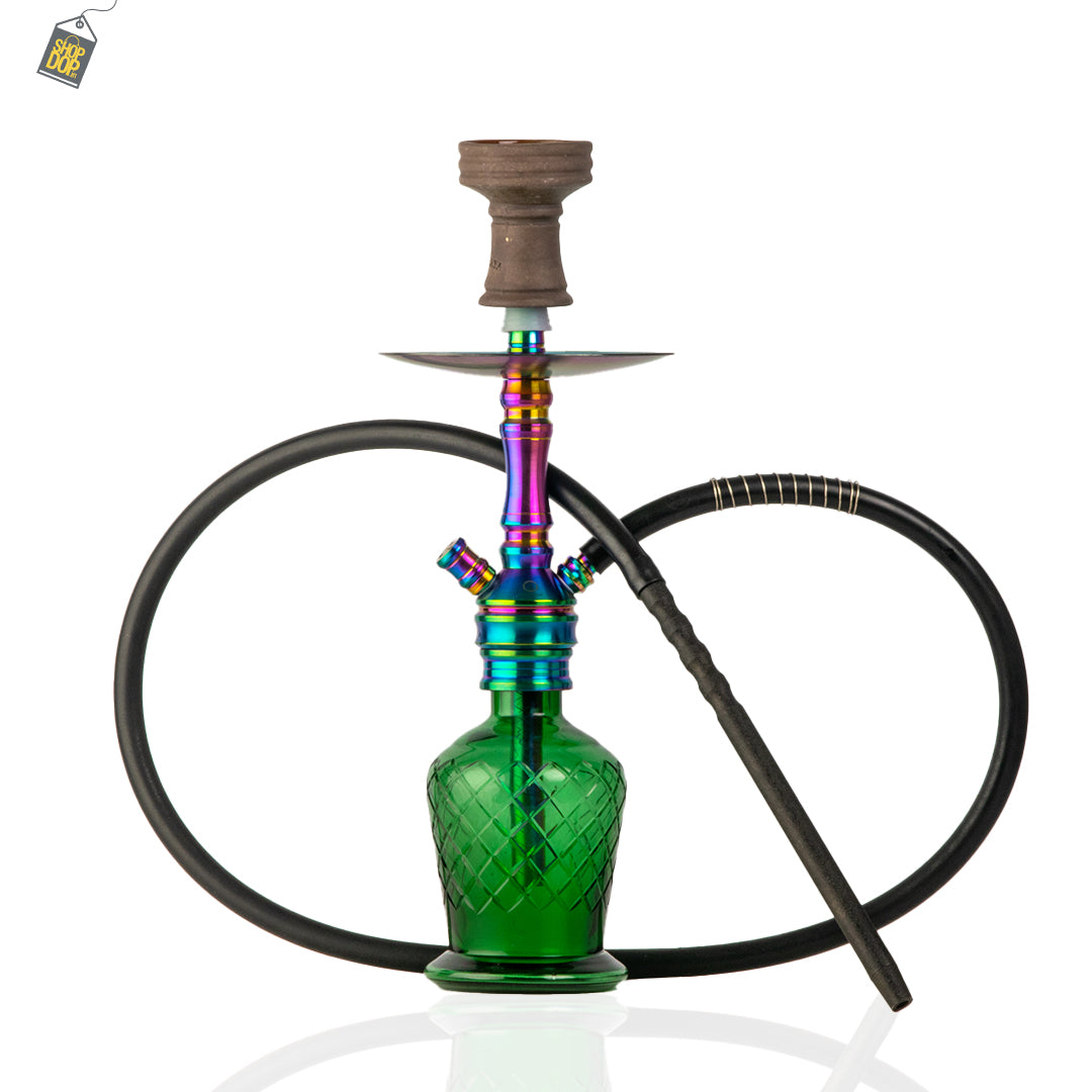 COCOYAYA VIP Amy Hookah - Rainbow Stem / Green Base