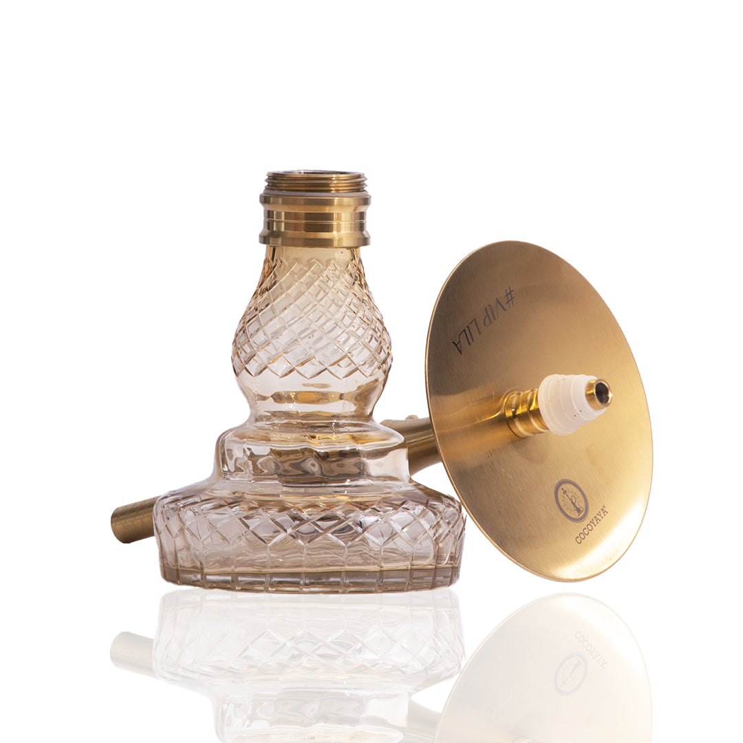 COCOYAYA VIP Lila Hookah - Golden Stem (Golden Base)