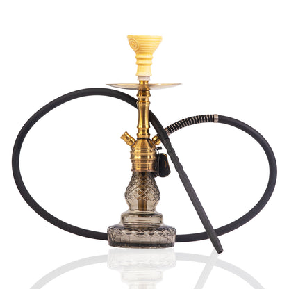 COCOYAYA VIP Lila Hookah - Golden Stem (Grey Base)