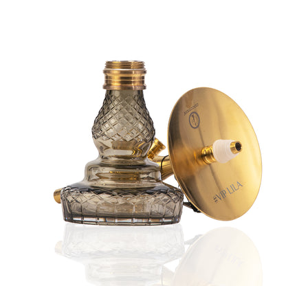 COCOYAYA VIP Lila Hookah - Golden Stem (Grey Base)