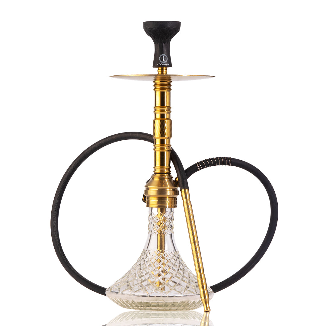 COCOYAYA Vega Hookah - Gold Stem / Transparent Base