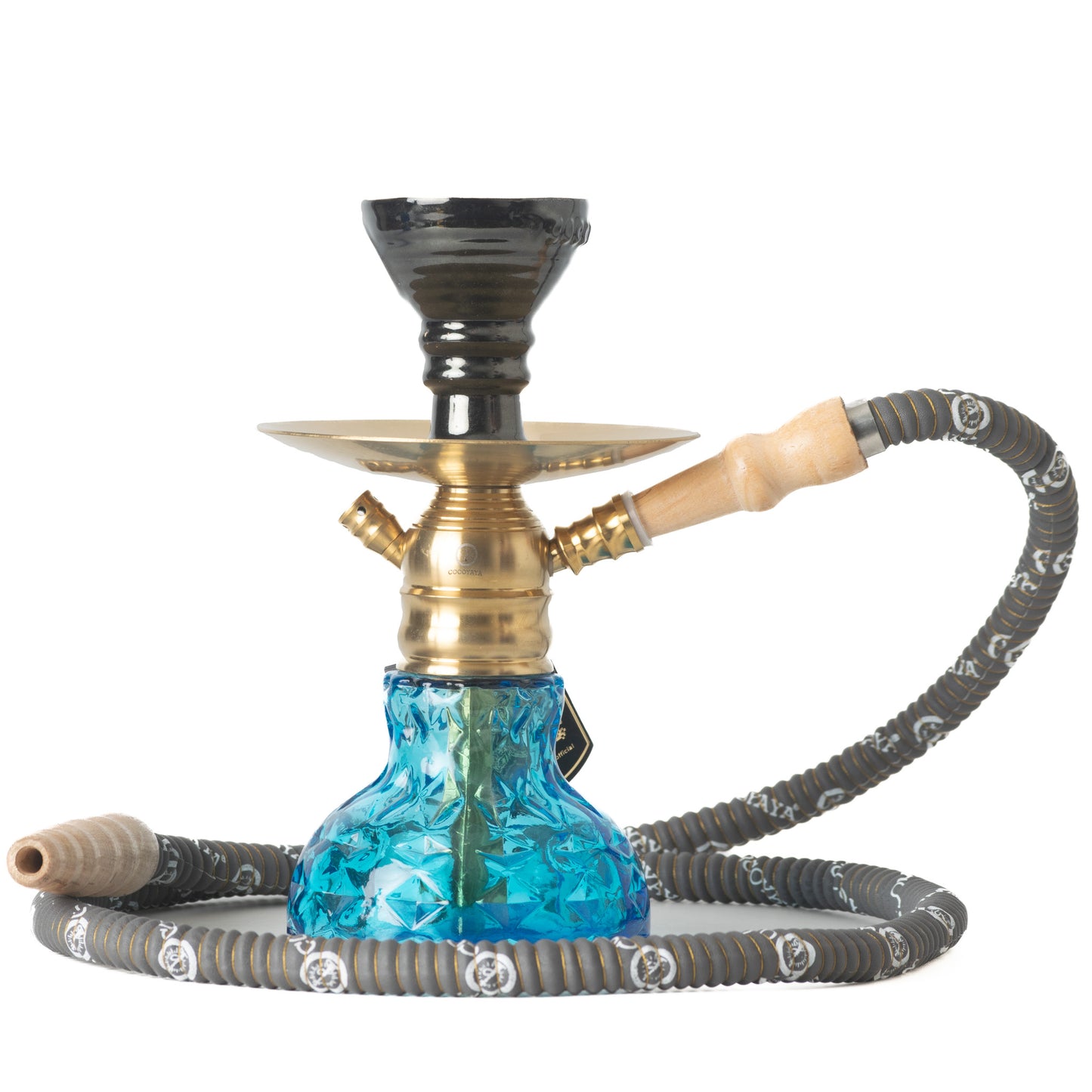 COCOYAYA X11 Hookah - Golden/Sky Blue