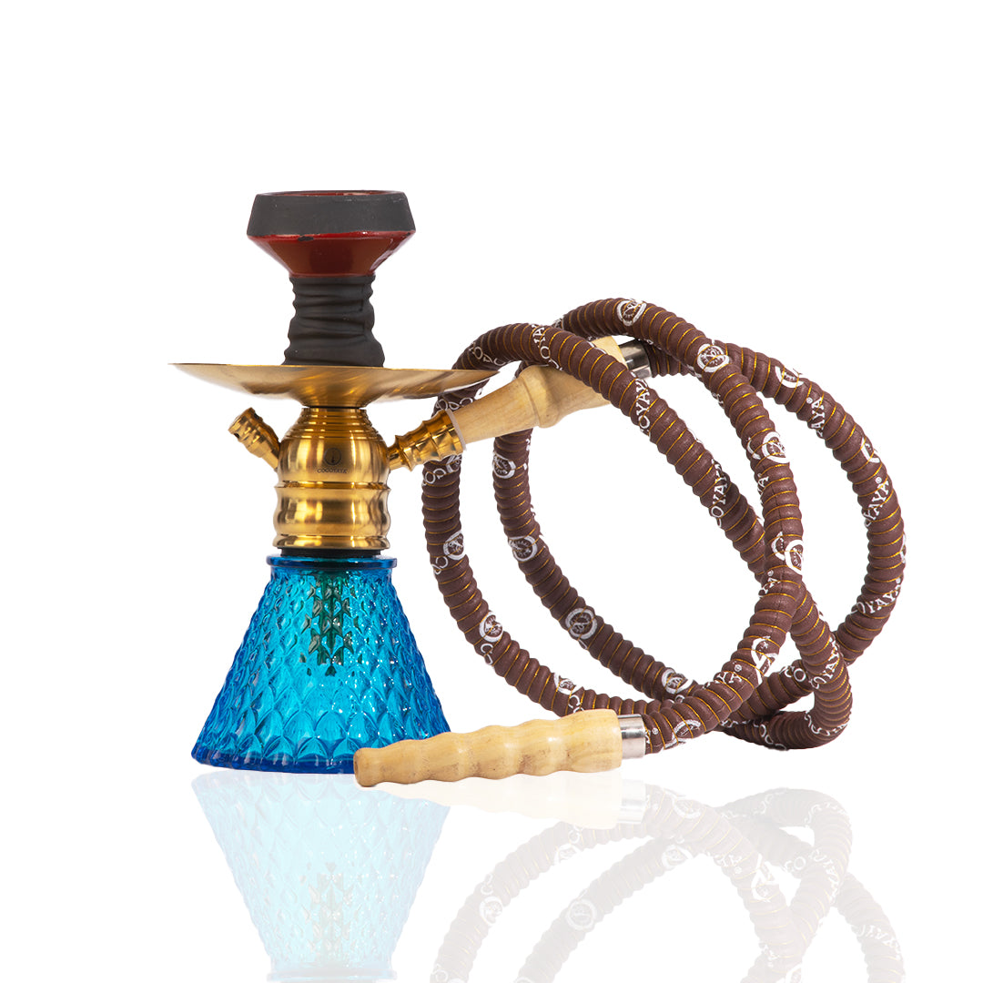 COCOYAYA X12 Hookah - Golden/Sky Blue Base