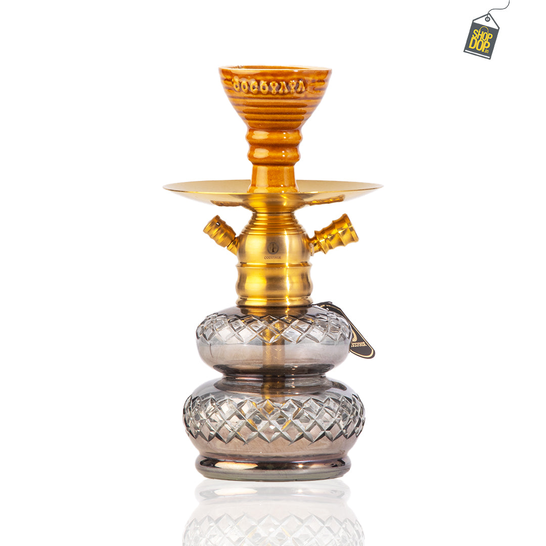 COCOYAYA X6 Hookah - Gold Stem / Cut Glass Base