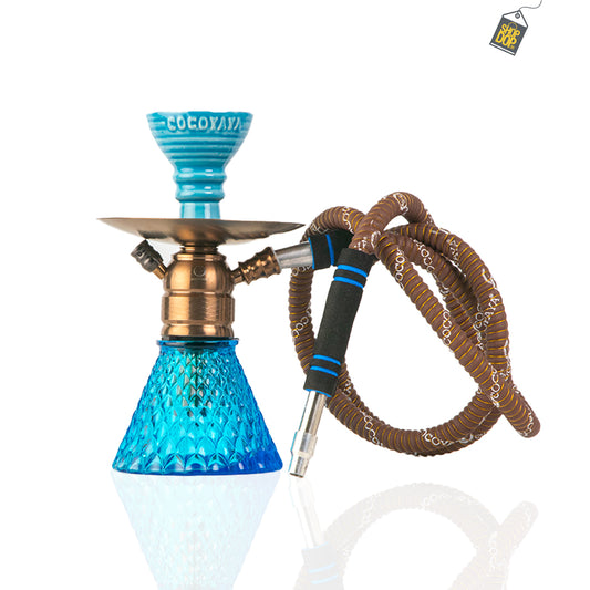 COCOYAYA X8 Hookah - Bronze Stem / Sky Blue Base