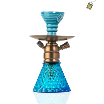 COCOYAYA X8 Hookah - Bronze Stem / Sky Blue Base