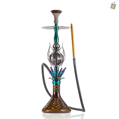 COCOYAYA Caesar 4 Pipe Hookah - Rainbow Stem / Brown Base