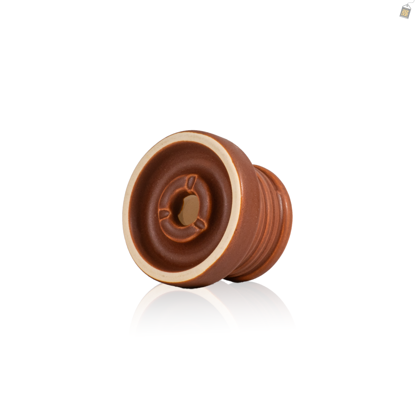 Candy Single Hole Ceramic Hookah Phunnel Bowl - Mocha