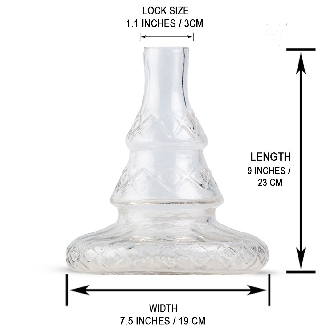 Carafe Transparent Hookah Glass Replacement Base Only (Without Lock)