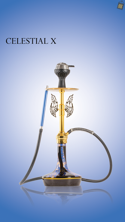 Celestial Hookah with Wings - Blue
