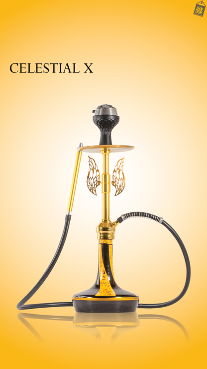 Celestial Hookah with Wings - Gold