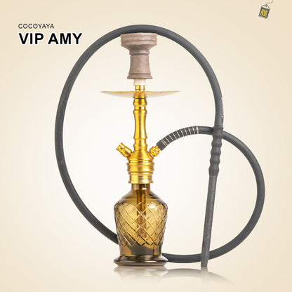 COCOYAYA VIP Amy Hookah - Gold Stem / Grey Base