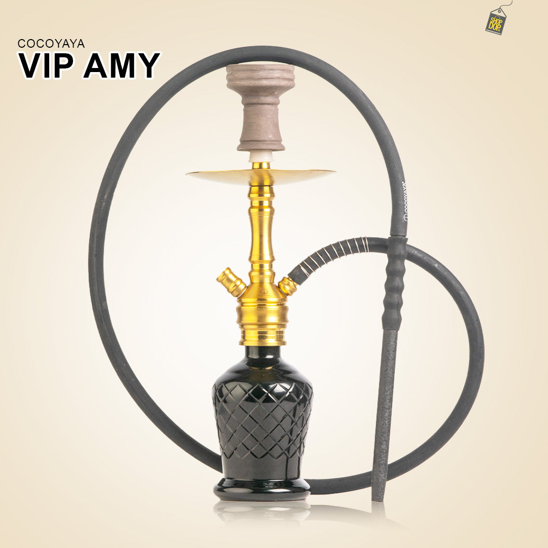 COCOYAYA VIP Amy Hookah - Gold Stem / Black Base