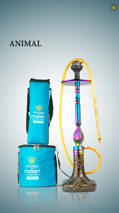 Animal Hookah with 2 Bags - Rainbow Stem / Black Base