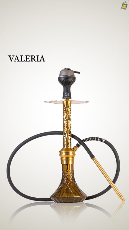 COCOYAYA Valeria Mesh Hookah with Bag - Gold Stem / Brown Base
