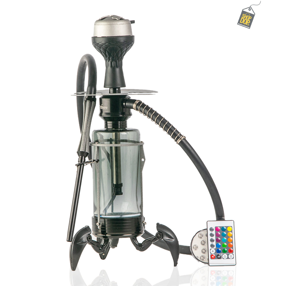 Crab X-Function Hookah with LED Light - Silver