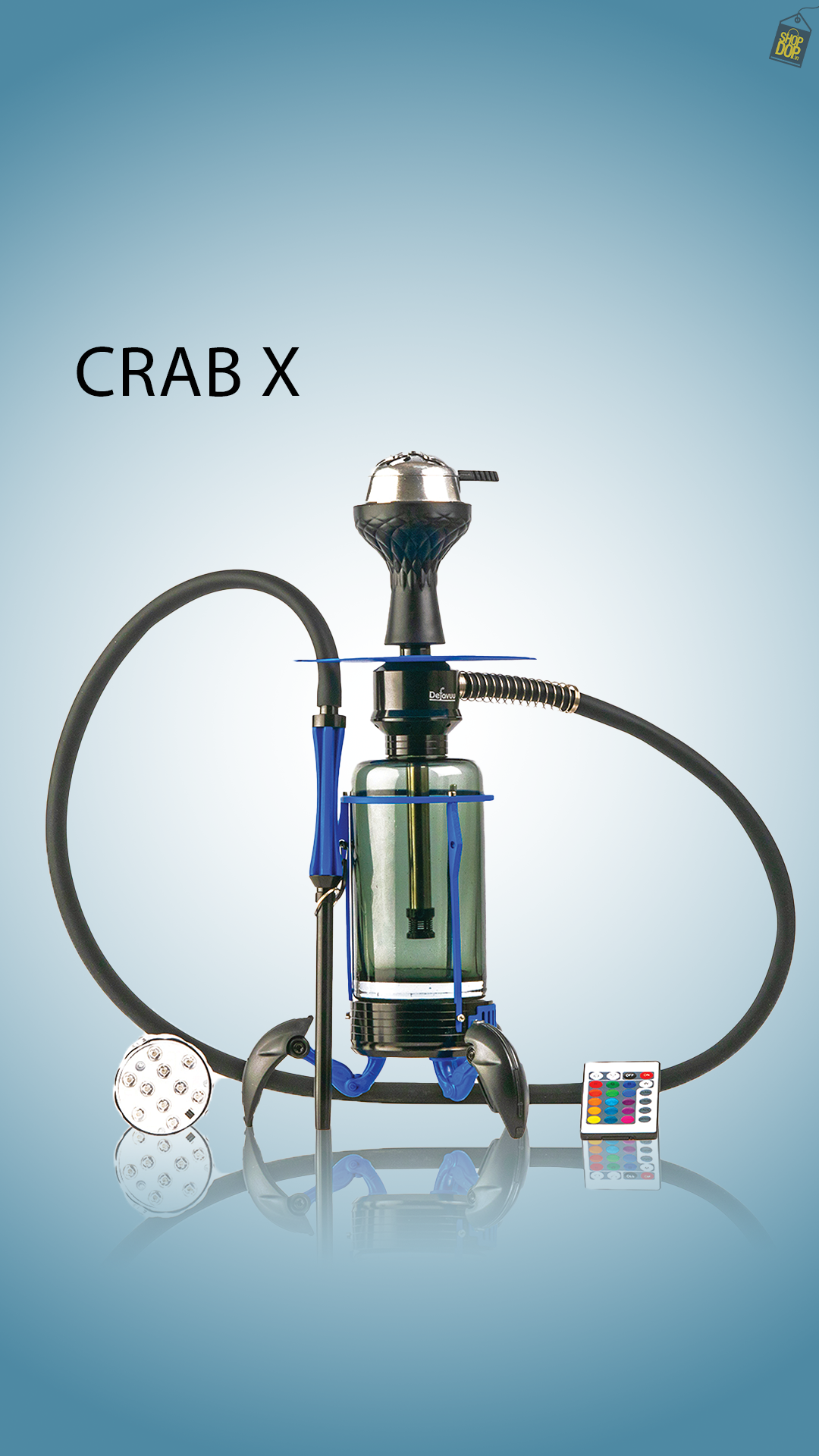 Crab X-Function Hookah with LED Light - Blue