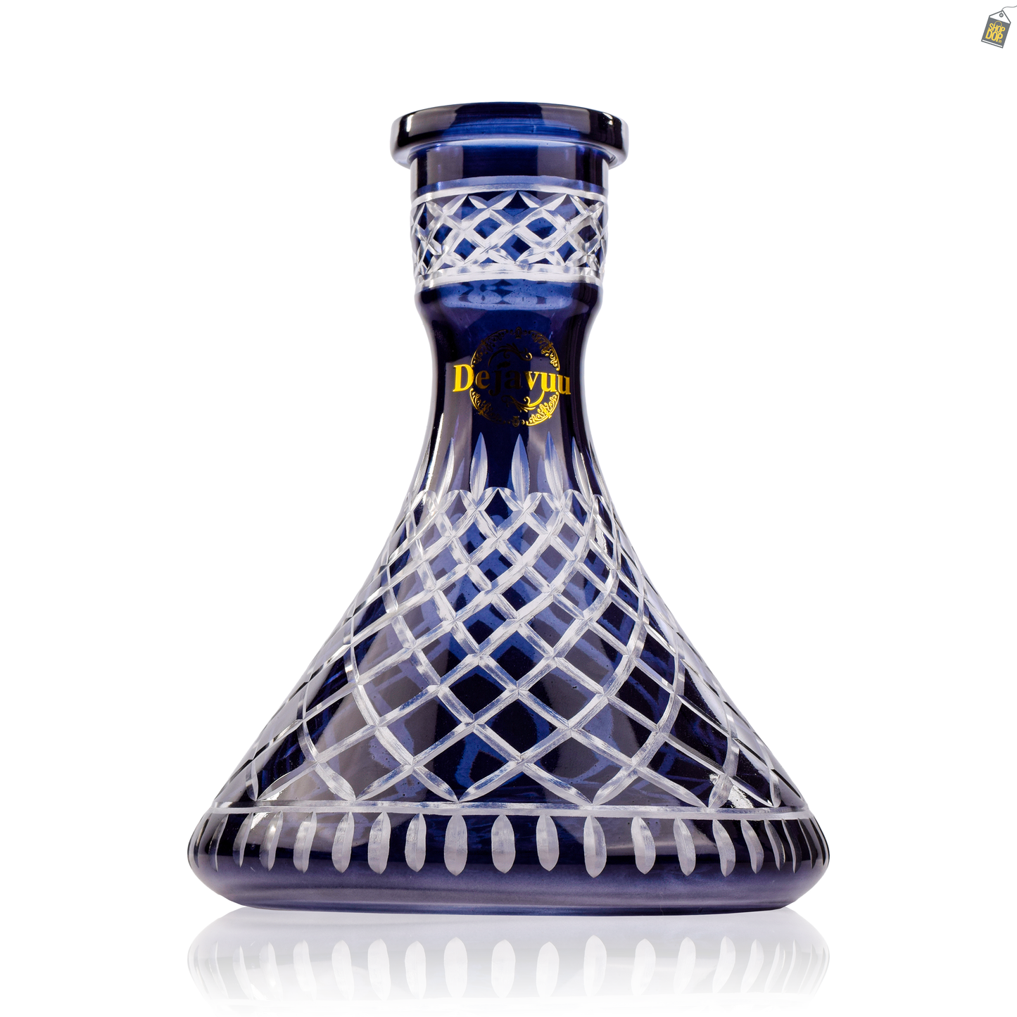 Cross Cut Hookah Glass Replacement Base - Black (Rubber)