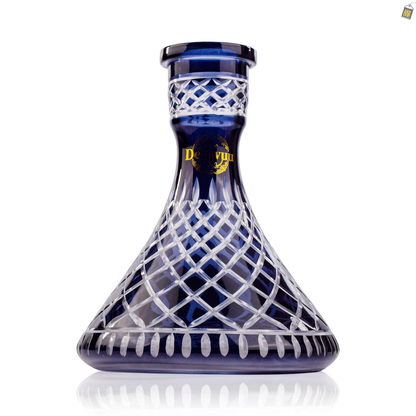 Cross Cut Hookah Glass Replacement Base - Black (Rubber)