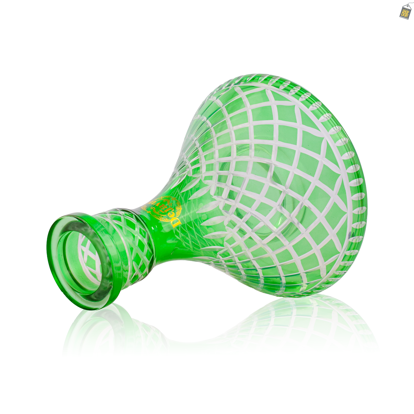 Cross Cut Hookah Glass Replacement Base - Green (Rubber)