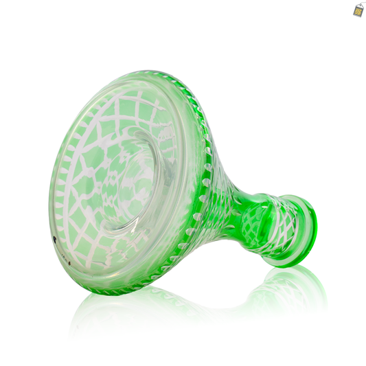 Cross Cut Hookah Glass Replacement Base - Green (Rubber)