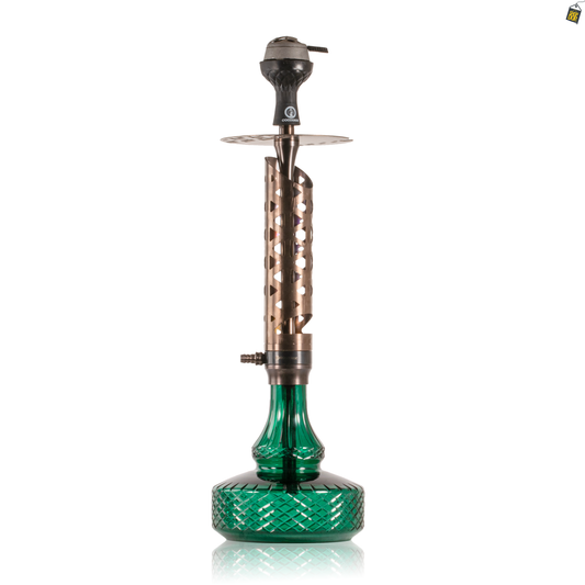COCOYAYA Crucio Hookah (Ferro Series) with Bag - Bronze Stem / Green Base
