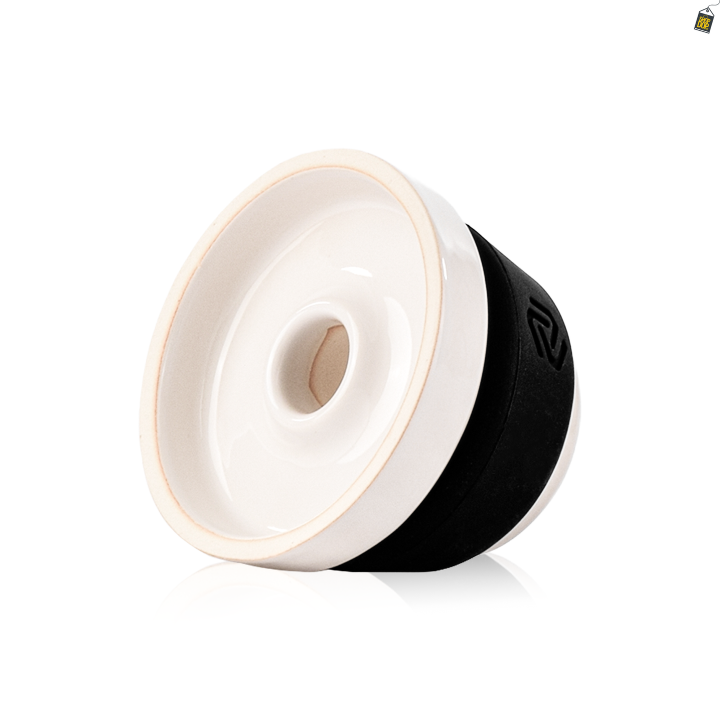Dot Single Hole Ceramic Hookah Phunnel Bowl - Black