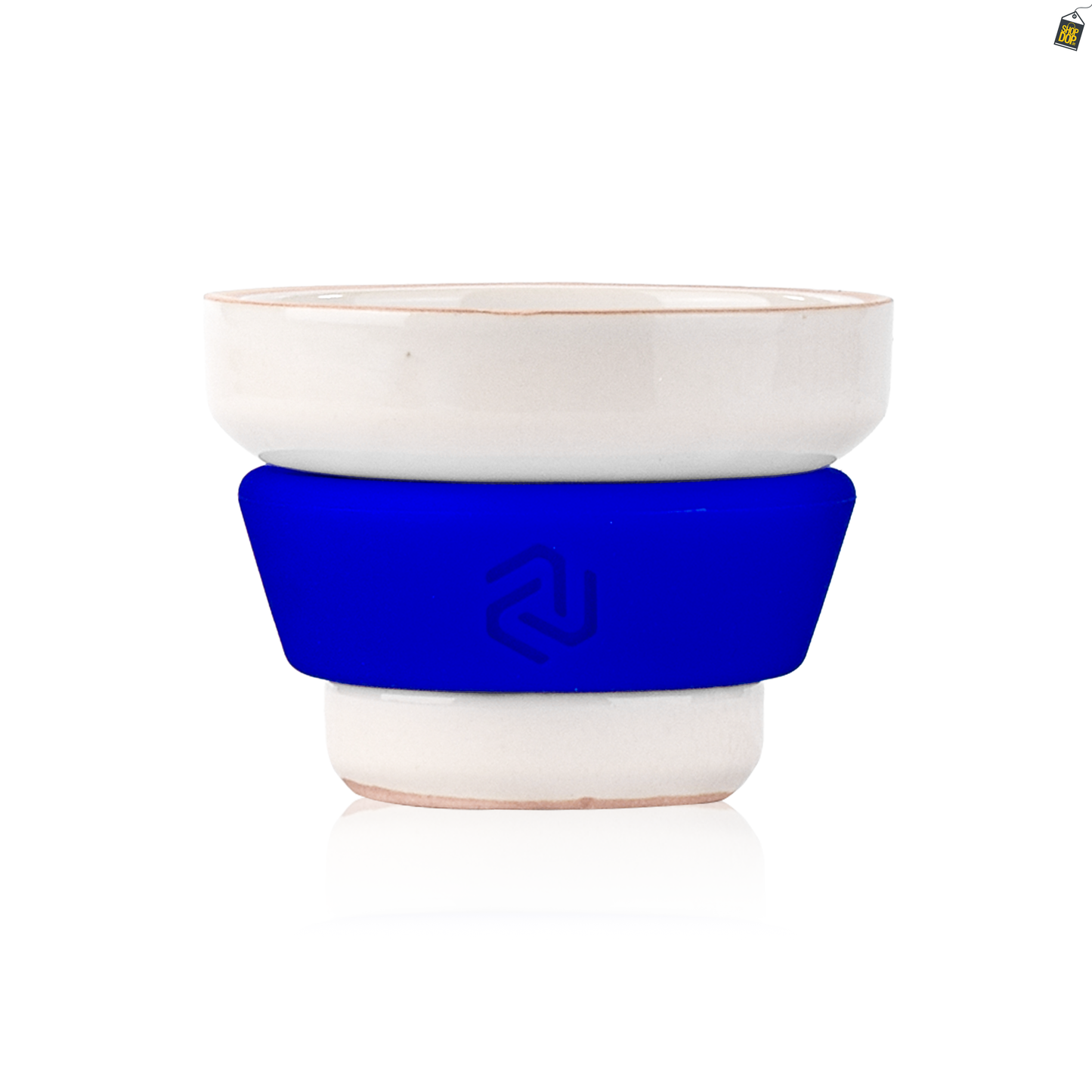 Dot Single Hole Ceramic Hookah Phunnel Bowl - Blue