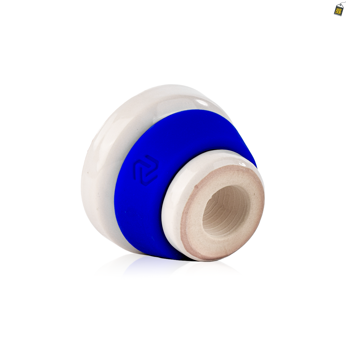 Dot Single Hole Ceramic Hookah Phunnel Bowl - Blue