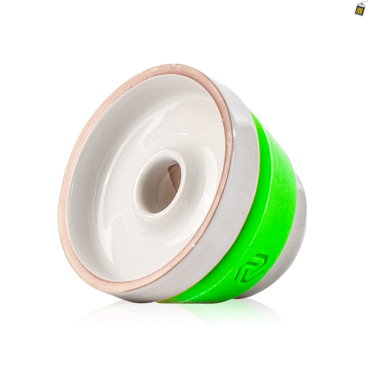 Dot Single Hole Ceramic Hookah Phunnel Bowl - Green