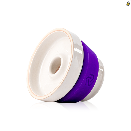 Dot Single Hole Ceramic Hookah Phunnel Bowl - Purple