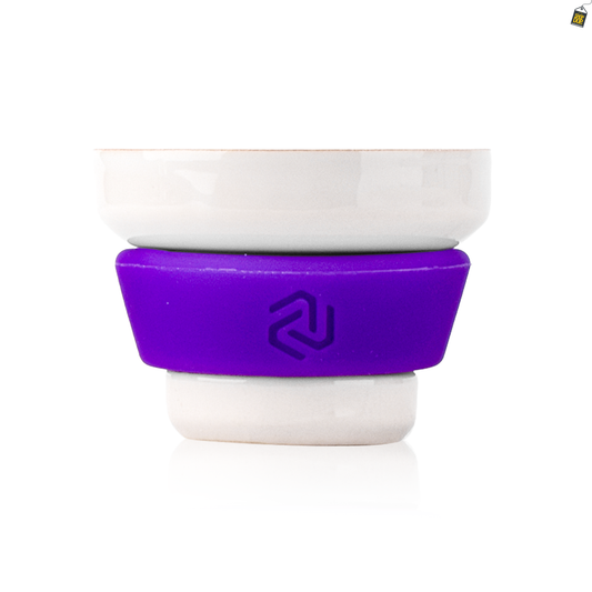 Dot Single Hole Ceramic Hookah Phunnel Bowl - Purple