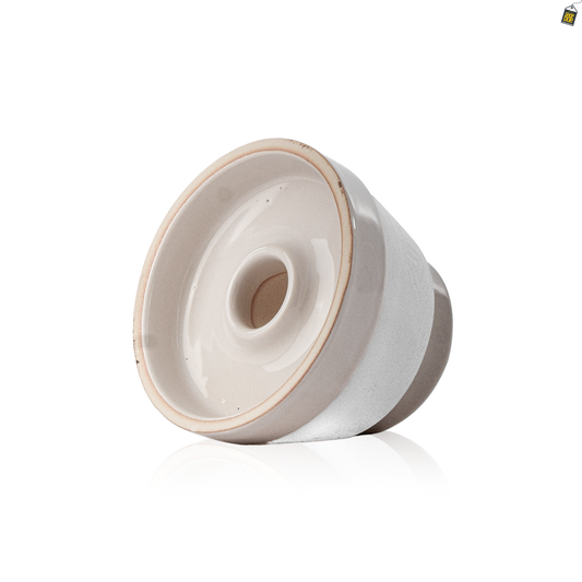 Dot Single Hole Ceramic Hookah Phunnel Bowl - White