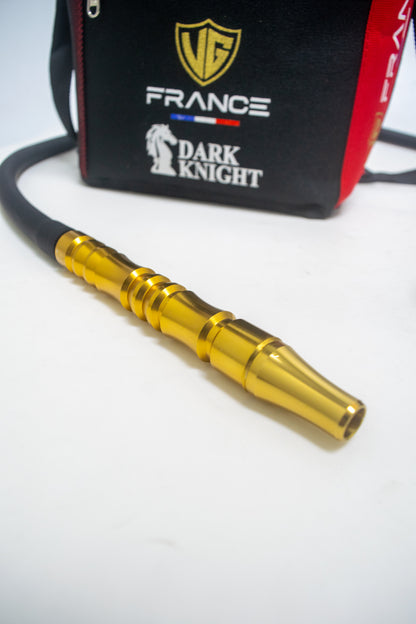 Dark Knight Hookah with Bag - Gold Stem / Black Base