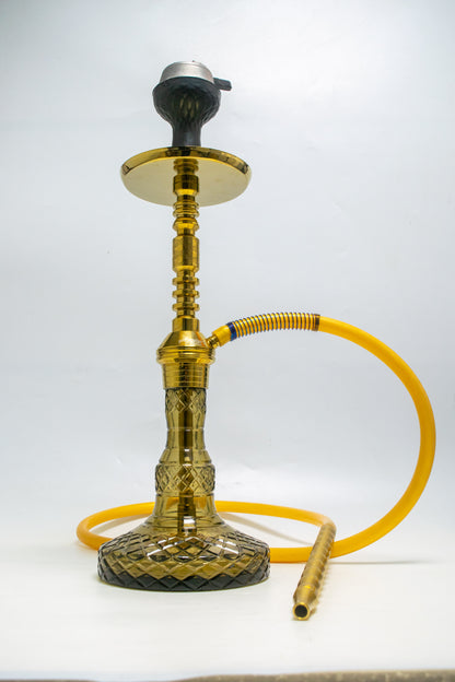 Persian Carafe Hookah with Bag - Gold Stem / Grey Base