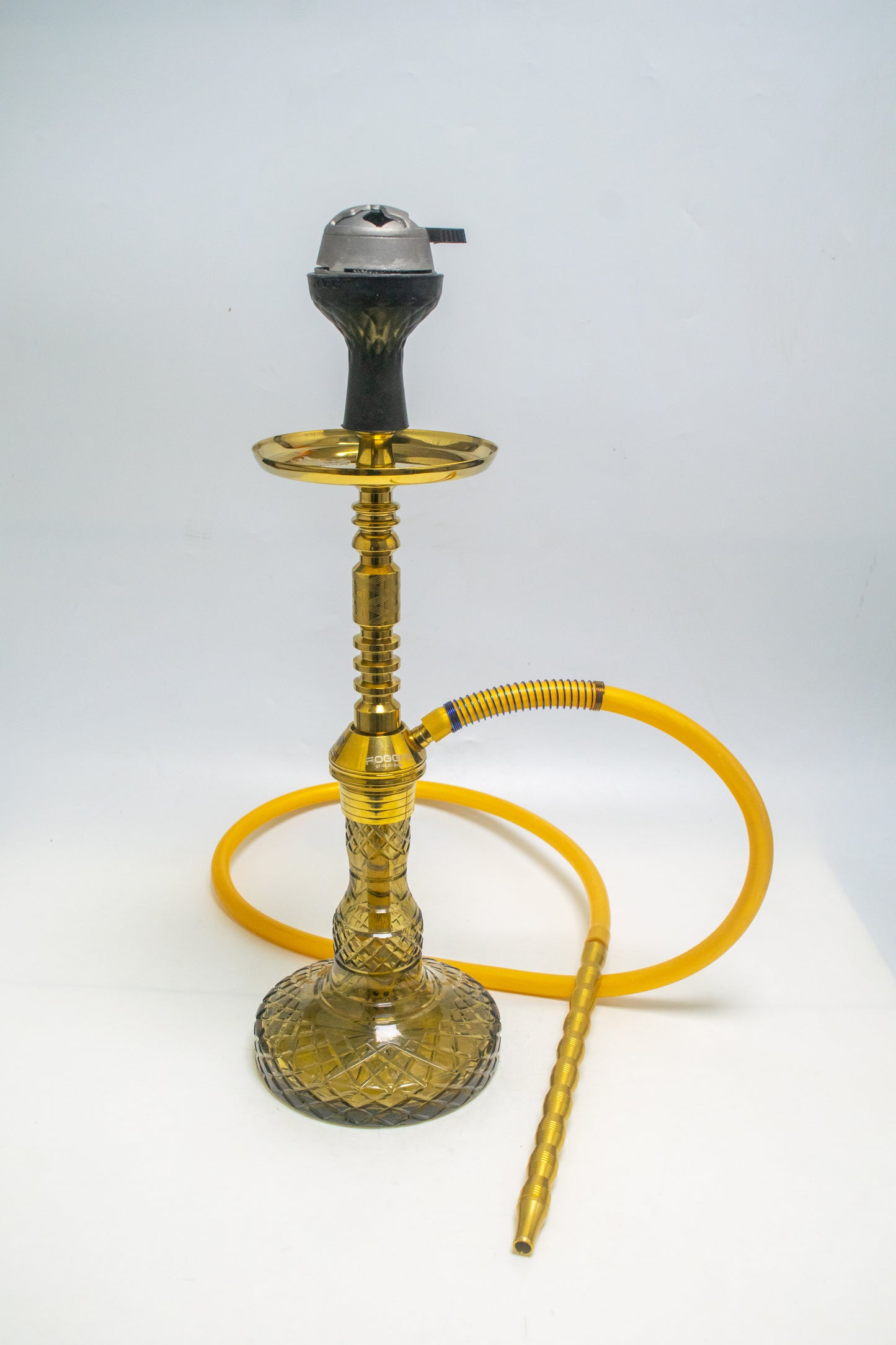 Persian Carafe Hookah with Bag - Gold Stem / Grey Base