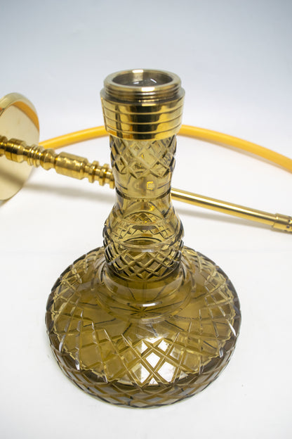 Persian Carafe Hookah with Bag - Gold Stem / Grey Base