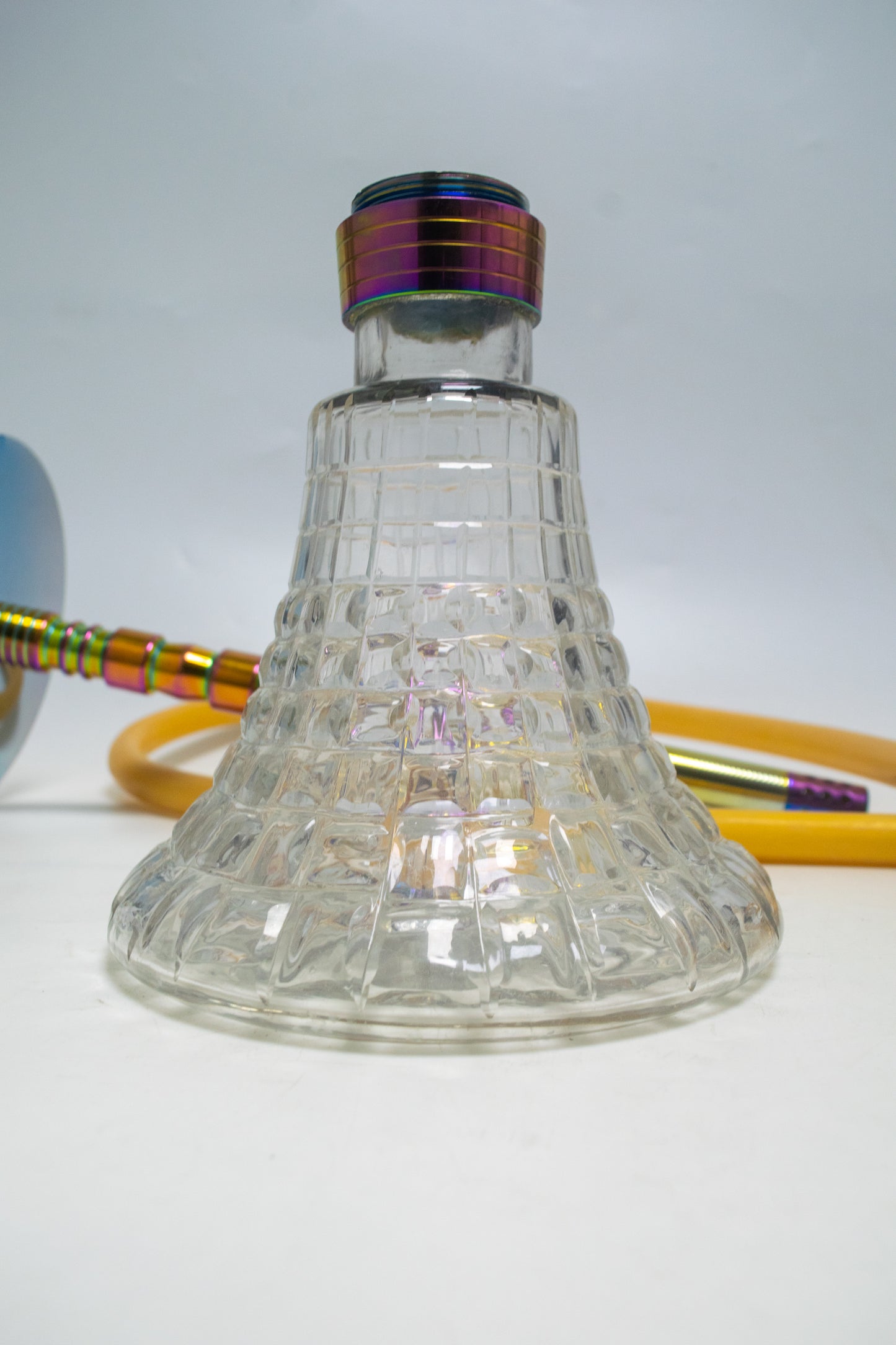 Fighter Hookah R4 - Rainbow Stem / Transparent Checker Base