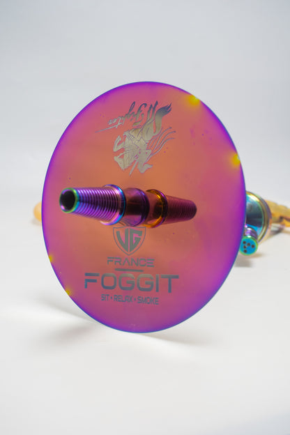 Fighter Hookah R4 - Rainbow Stem / Transparent Checker Base