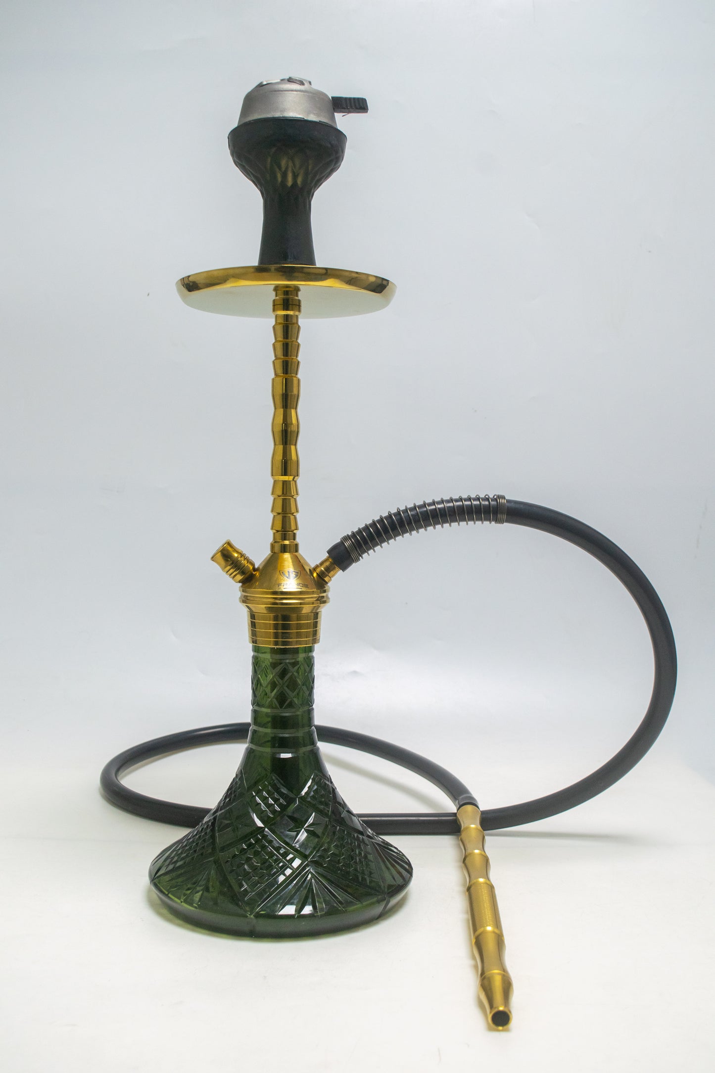 Fighter Ladder Hookah - Gold Stem / Black Base