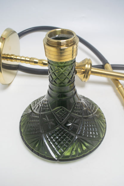 Fighter Ladder Hookah - Gold Stem / Black Base