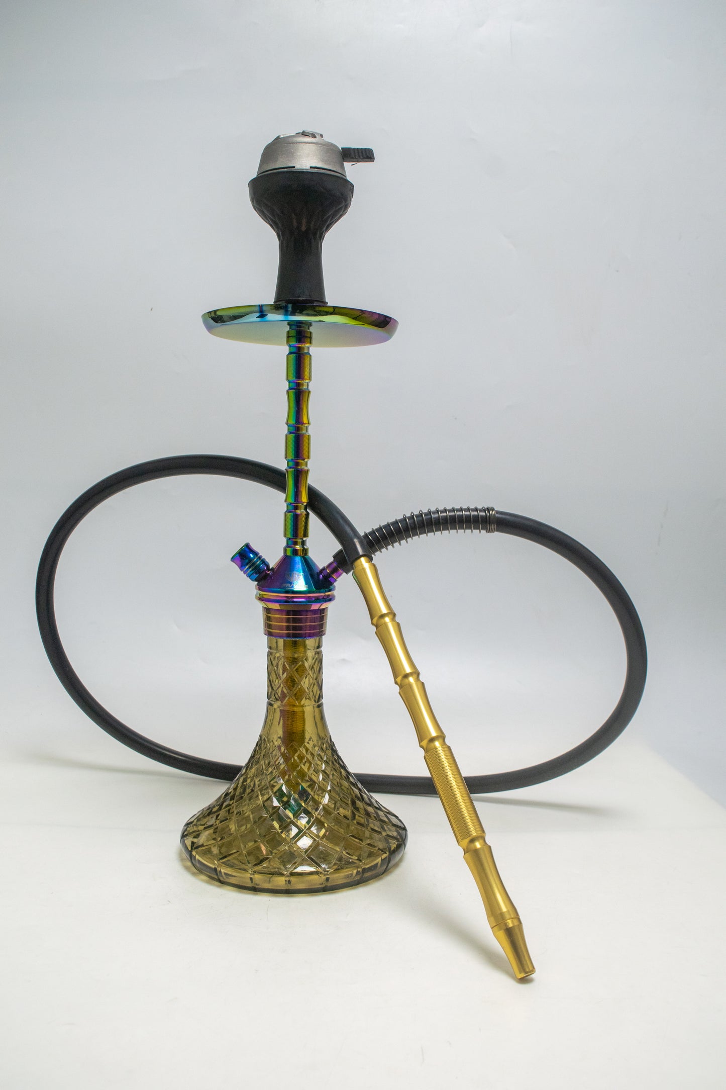 Fighter Hookah L5 - Rainbow Stem / Grey Base