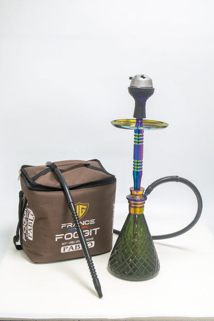 Pablo L2 Hookah with Bag - Green Base / Rainbow Stem