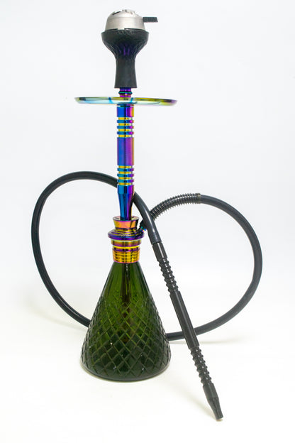 Pablo L2 Hookah with Bag - Green Base / Rainbow Stem