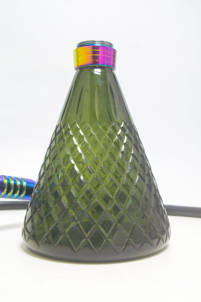 Pablo L2 Hookah with Bag - Green Base / Rainbow Stem