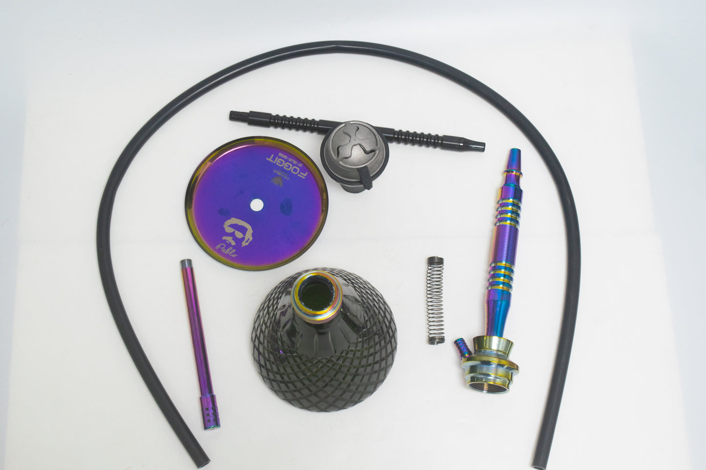 Pablo L2 Hookah with Bag - Green Base / Rainbow Stem