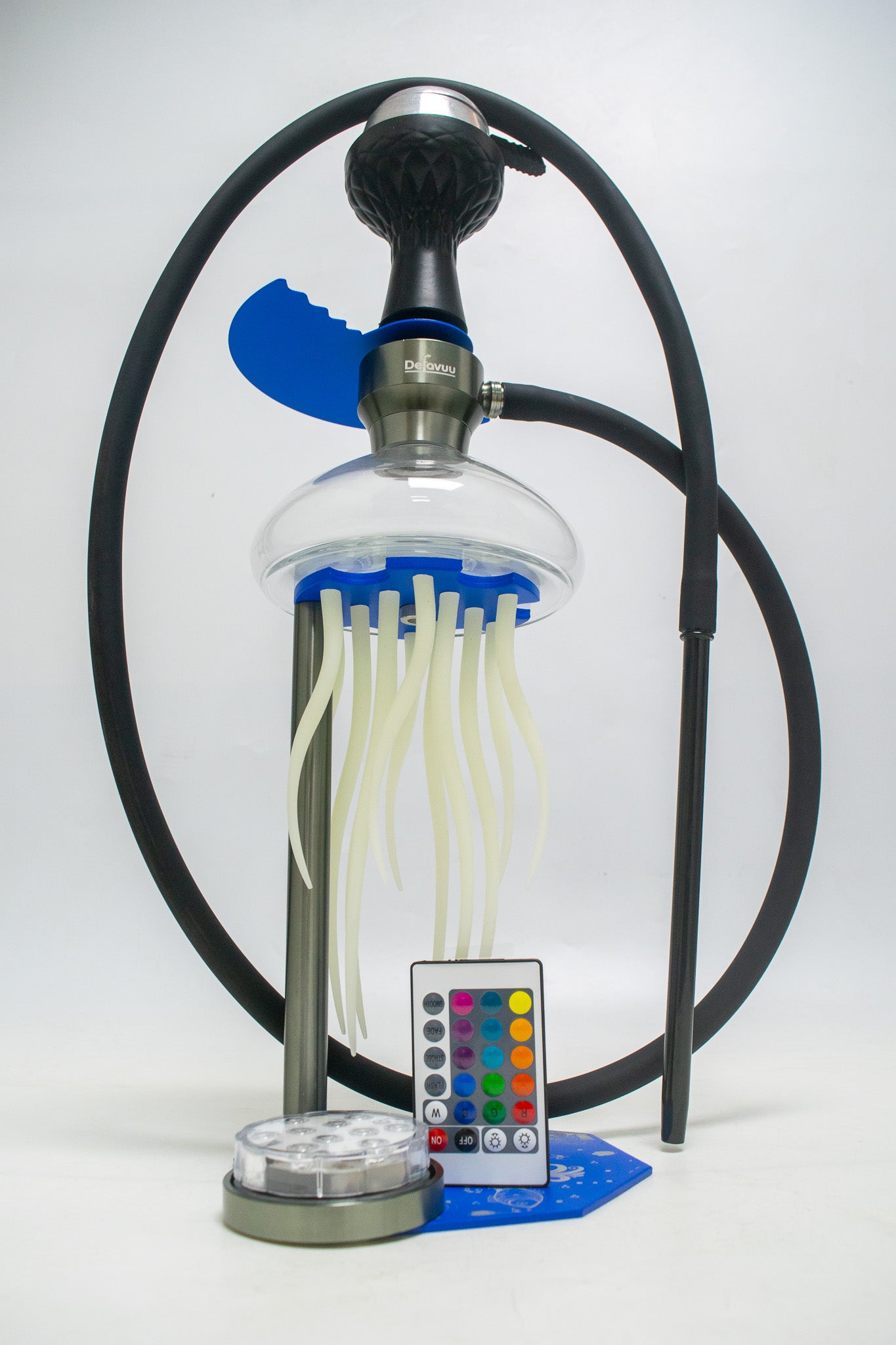 Vilgax Hookah with LED Light & Remote - Blue